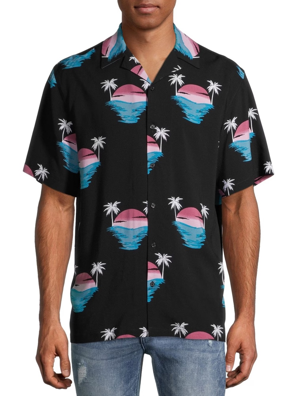 No Boundaries • Black and Blue Palm Tree Shirt